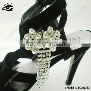 Tassel Silver Decorative Ornaments Clip On Rhinestones Metal Shoe Clip for Wedding Shoe Accessories thumbnail-1