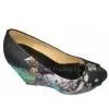 Fashion PU Material Ladies Autumn Black Peep Toe Wedge Sandals Support OEM thumbnail-1