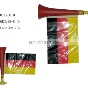 German Fan Plastic French Horn With Flag thumbnail-1