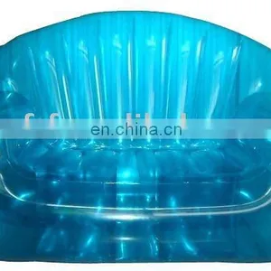 Inflatable Double Transparent Camping Blue Sofa thumbnail-1