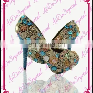 Aidocrystal Hot Sale Women Gold High Heels Fashion Lady Sexy Pumps 2015 Prom Shoes thumbnail-1