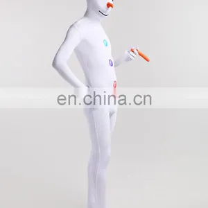 White Snow Man Lycra Full Body Party Dress Second Skin Suit Female thumbnail-2
