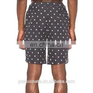 Mens Charcoal Grey Swim Shorts With Back Zippered Pocket thumbnail-3