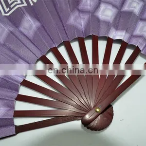 High Quality 26cmL Fabric Bamboo Folding Fan thumbnail-3
