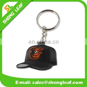 Custom Cap Shaped 3D Logo Soft Pvc Rubber Keychain thumbnail-1