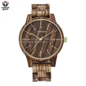 XINBOQIN Supplier Cheap Promotion Luxury High Brand Fashion Multi Color Quartz Men Wood Watch thumbnail-1