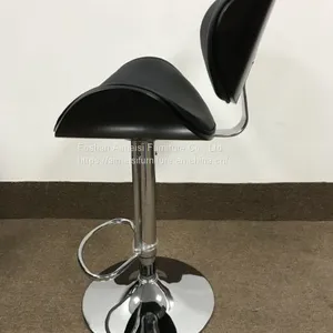 Modern Leather Cushion Plywood Backrest Bar Chair thumbnail-4