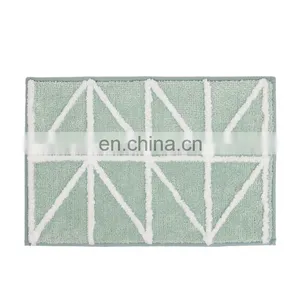 Best Selling New Design Customized Printed Plaid ECO-Friendly Microfiber Non-Slip Anti Bathroom Door Mat Rug Sets thumbnail-4