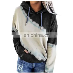 Autumn/winter European and American Women's Blouse Loose Tie-dye Printed Long Sleeve Hoodie Sweatshirts thumbnail-4