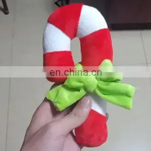 Teddy Puppy Molar Bite-resistant Christmas Candy Cane Dog Toy Squeaky Pet Christmas Toy thumbnail-1