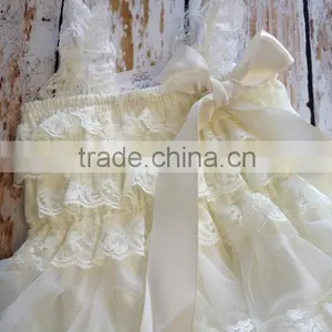 New Design Ivory Petti Lace Ruffle Dress , Baby Dress Pattern Flower Girl thumbnail-3