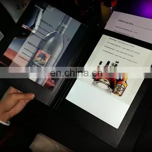 3 Pages Lighting Foldable Portable Battery Operated Acrylic Material Led Restaurant Menu thumbnail-4