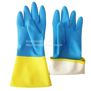 Bicolor Neoprene and Latex Industrial Work Gloves thumbnail-1