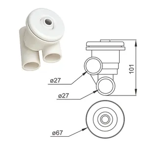 Plastic Swimming Pool Jet Nozzles 1-1/2-Inch Flow Inlet Fitting Directional Pool Return Fittings Eyeball Spray Nozzle Jet thumbnail-5