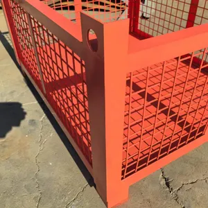 Storage Cage; Heavy Metal Storage Box ; Stackable Turnover Box Foldable Turnover Box thumbnail-4