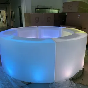 Modern Design Luxury LED Outdoor Bar Counter Furniture Mobile Bar Stool and Chair Cocktail Table Hookah Set for Events thumbnail-3
