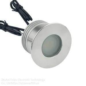 1w Low-voltage Led Floor Lamp, Led Deck Lamp, Led rv Lamp, Pndb-1w-b Flat Round 304 Stainless Steel Surface Floor Lamp Wall thumbnail-1