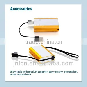 Newest! 5V 4000/4400/5200/5600mAh Universal Dual Output 2-in-1 Build-in Cable Portable Power Bank MP016 thumbnail-1