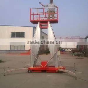 12m Mobile Hydraulic Two Mast Telescopic Aluminium Electric Lift/ Electric Ladder thumbnail-1