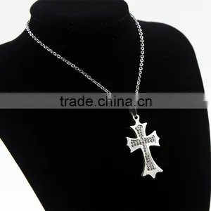 Diamond Cross Necklace Pendants, High-grade Stainless Steel Diamond Necklaces thumbnail-2