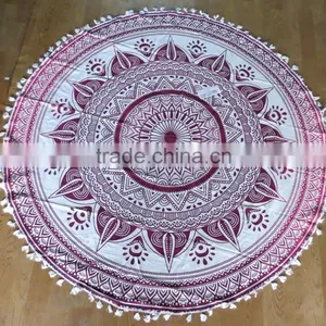 New OMBRE Mandala Round Roundie Towel Throw Tapestry Beach Yoga Mat Bohemian Hippie Beach Towel thumbnail-5