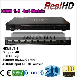 2016 Hottest 1.4v 4X4 HDMI Routing Matrix In Economical Version thumbnail-1