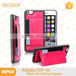 New Design PC TPU PU Moblile Phone Case, Mobile Phone Back Cover, With Card Slot Phone Holder thumbnail-1
