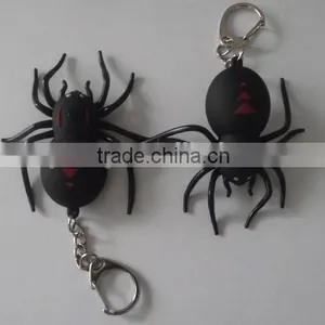 Popular Simulation Mini Spider Shaped Key Holder With Led Light, Luminous Key Chain With Sound thumbnail-1