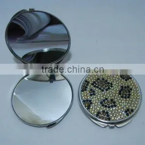 2016 Rhinestone Compact Mirror Bling Pill Box Zebra Design Wholesale thumbnail-4