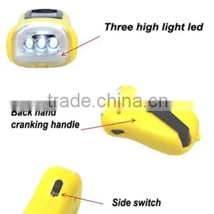 (130044) Emergency Mini Solar Hand Crank Dynamo Flashlight With 3 Led thumbnail-4