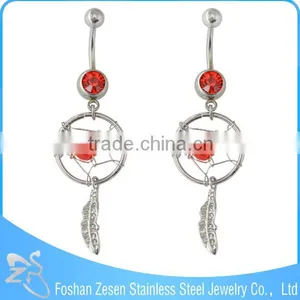 Blue Crystal Antique Style Dream Catcher Belly Naval Dangle Body Jewelry thumbnail-4