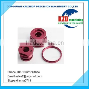 Red Anodize Aluminum Ring CNC Turning Machinery Precision Parts thumbnail-1