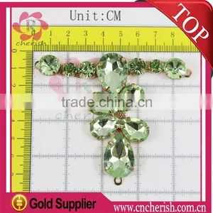 Hot Sale Green Color Glass Stones Crystals Ladies Sandals Decorations Accessories thumbnail-1
