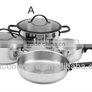 6pcs Stainless Steel German Cookware Sets With Colorful Silicone Lid and Silicone Spray Handle thumbnail-1