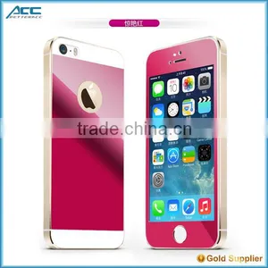 Popular Front+Back Metallic Plating Color Tempered Glass Screen Protector for IPhone 5 5s thumbnail-4