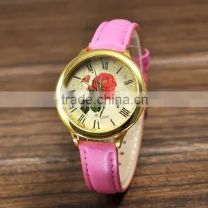 Printed Flower Watch Ladies and Girls Floral Watches Quartz Movement thumbnail-5