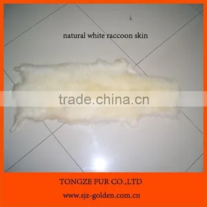 High Quality Natural White Raccoon Fur Skin for Sale thumbnail-1