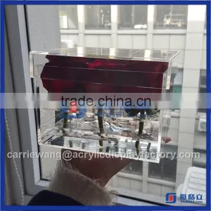 Factory Manufacturer Acrylic Flower Box / Acrylic Rose Box With Removeble Divided thumbnail-4