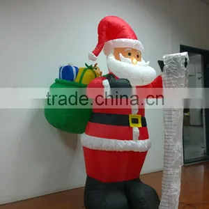 DJ-XT-49 Inflatable Santa Claus Check Bag Presents 2015 Christmas Decoration Sack Bag With Drawstring thumbnail-4
