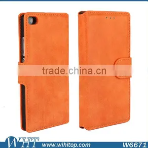 2015 Matte Retro Leather Case for Huawei P8 With Business Card Slot thumbnail-5