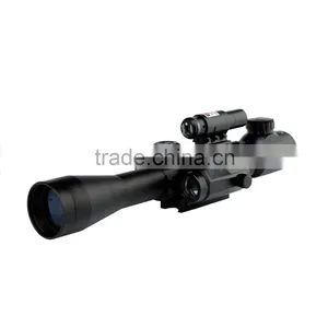 Funpowerland Tactical 3-9x40mm Illuminated Rifle Scope With Red Laser & Red Dot Sight of Red / Green Reticle Mount thumbnail-1