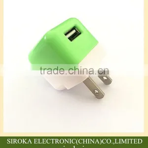 Customized Colors Univesal Single USB US Plug Charger Adapter 5V 1A for Smartphones thumbnail-1