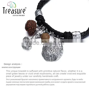 Fashion Jewelry Vintage Newest Design Handmade Black Ribbon and Silver Plated Pendant thumbnail-5