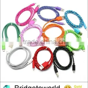 Newest Multi Colors Linen Braided Micro USB Cable for Andriod Phones S3 S4 Note 2 thumbnail-1
