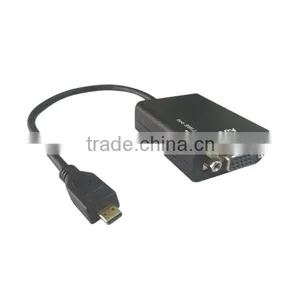 Mic HD Male to VGA Female Audio Converter HD Conversion Cable Adapter With Chipset 480P / 720P / 1080P for Multimedia thumbnail-1