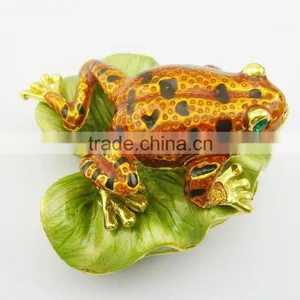Metal Alloy Crystal Enamel Frog Trinket Jewelry Box With Magnet Closure,good Quality and Various Designs,pass SGS Factory Audit thumbnail-1
