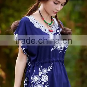Fashionable Embroidory Causual Lady Tunic Top thumbnail-6