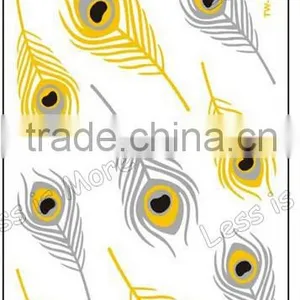 Feather Water Transfer Customized Gold Tattoo Supply, Metallic Temporary Tattoo Sticker thumbnail-1