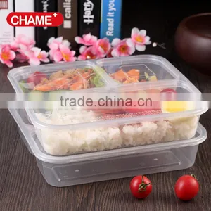 Injection Plastic Modling Type FDA 10pack 3-Compartment Plastic Food Containers With Lids (Black) thumbnail-3