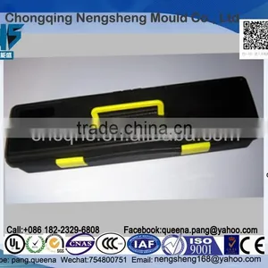 Black Plastic Portable Tool Boxes With Yellow Handle for Tool Storage thumbnail-1